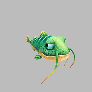 Modern Fish Carto Fish Electric Eel Fishing Big Catfish Cute Fish 3d model