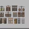 Public Trash Bins With Various Designs Including Wooden And Grid Styles For Outdoor Use