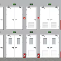 Different Types of Fire Doors with Emergency Exit Signs Fire Extinguishers and Hydrant Cabinets