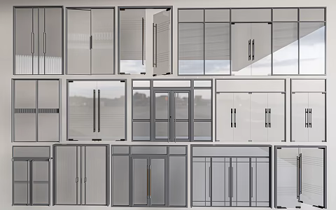 modern glass door glass sliding door company glass door 3d model