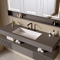 Modern Bathroom Cabinet Bathroom Counter Basin Bathroom Ornaments Mirror Cabinet Sink 3d model