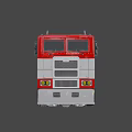 Game and Movie Character Optimus Prime Red White Truck with Autobot Logo