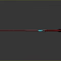 Modern Fantasy Sword With Black Red Accents And Blue Glowing Decorative Elements