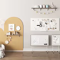 Kids Room Interior With Yellow Arched Wall Small Chair Whiteboards And Stuffed Toy