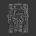 Armored Military Vehicle with Heavy Duty Tracks Blue Mechanical Details and Reinforced Armor Design