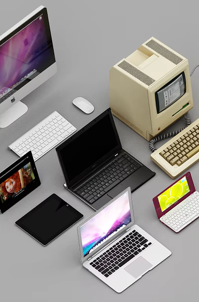 Collection of Various Computers Featuring Vintage Desktop Modern Laptop and Tablet Devices 3d model