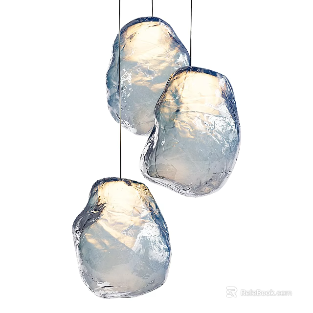 Modern Hanging Ceiling Lights With Textured Crystal Design For Home Decor 3d model 