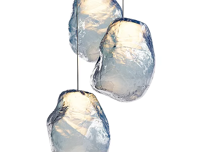 Modern Hanging Ceiling Lights With Textured Crystal Design For Home Decor 3d model