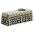 Elegant Linen Fabric Sofa Bench With Ruffled Skirt Cover For Living Room Bedroom Home Decoration