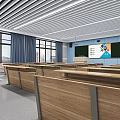 Modern classroom wisdom classroom 3d model