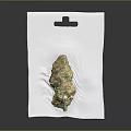 Transparent Plastic Bag With Hanging Hole Containing Cannabis Bud Product