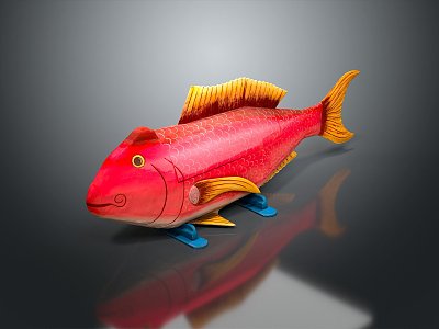 Modern Fish Wood Carving Fish Figurine Decorative Fish 3d model