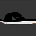 Black Cross Strap Leather Slippers with White Orange Sole and Casual Design