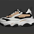 Fashionable Trendy Chunky Sole Sneakers With White Black Pink Color Casual Design