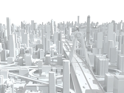 modern city characteristic city 3d model