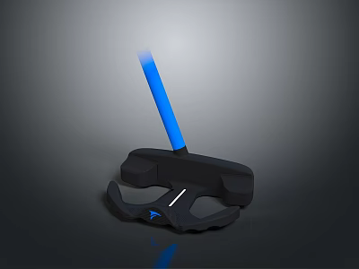 Professional Golf Putter With Black Body Blue Shaft And Ergonomic Design 3d model