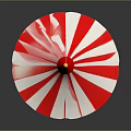 Colorful Circus Tent With Red White Stripes Golden Top And Red Curtains