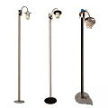 Outdoor Wall Mounted Metal Light With Curved Arm And Glass Shade