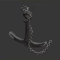 Rusty Metal Anchor with Chain Essential Component for Water Transport Vehicles