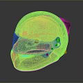 Racing Car Helmet in Neon Yellow With Black Patterns Featuring Monster KORDA OKX Logos