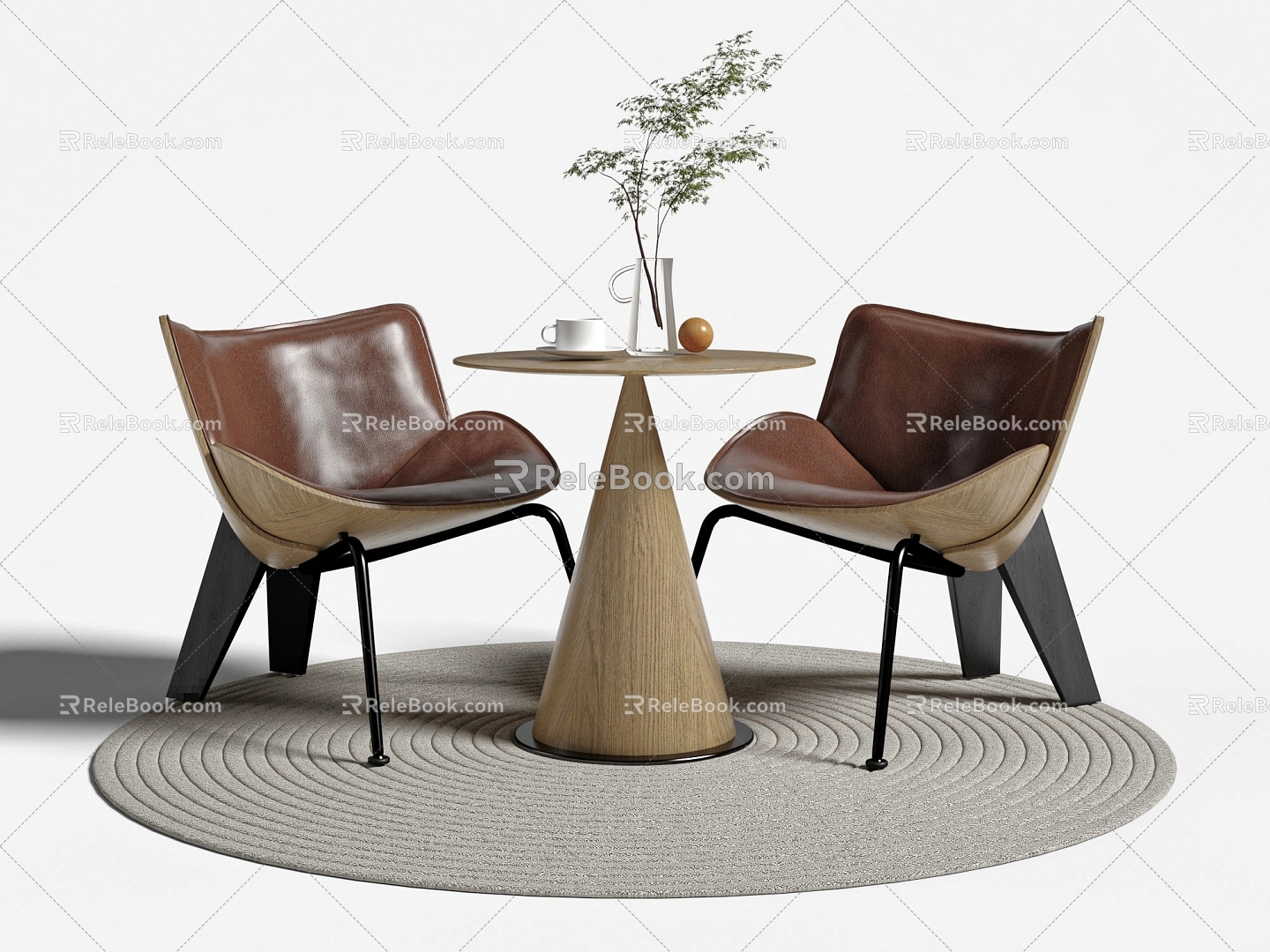 Modern Coffee Table and Chair Combination Leisure Table and Chair Combination Negotiation Table and Chair Combination Small Round Table Leisure Chair Ornaments 3d model