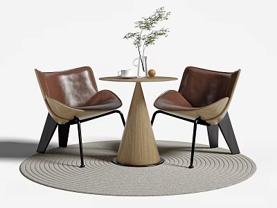 Modern Coffee Table and Chair Combination Leisure Table and Chair Combination Negotiation Table and Chair Combination Small Round Table Leisure Chair Ornaments 3d model