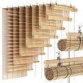 Bamboo Blinds With Natural Material Textured Design For Home Window Decor
