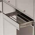 Elegant Modern White Kitchen Cabinets With Marble Countertop Drawers And Lighting