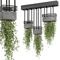 Modern hanging basket hanging plant 3d model