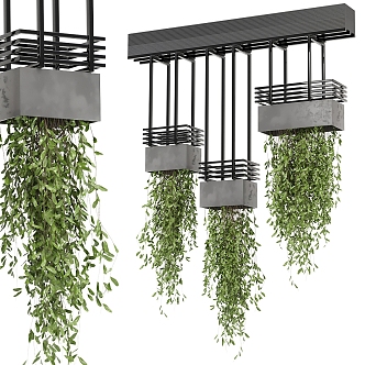 Modern hanging basket hanging plant 3d model