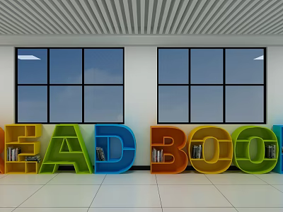 Bookcase Letters Bookcase Bookcase Letters Bookcase readbook 3d model
