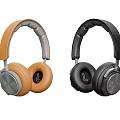 Stylish Brown And Black Over Ear Headphones With Leather Ear Cushions And Adjustable Headband