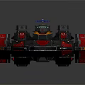 Advanced Cosmic Spaceship With Red Black Hull And Yellow Accent Engines