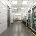 Professional Commercial Kitchen With Stainless Steel Appliances And Tiled Walls