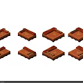Orange Square Furniture Pieces With Varied Decorative Borders And Platform Designs