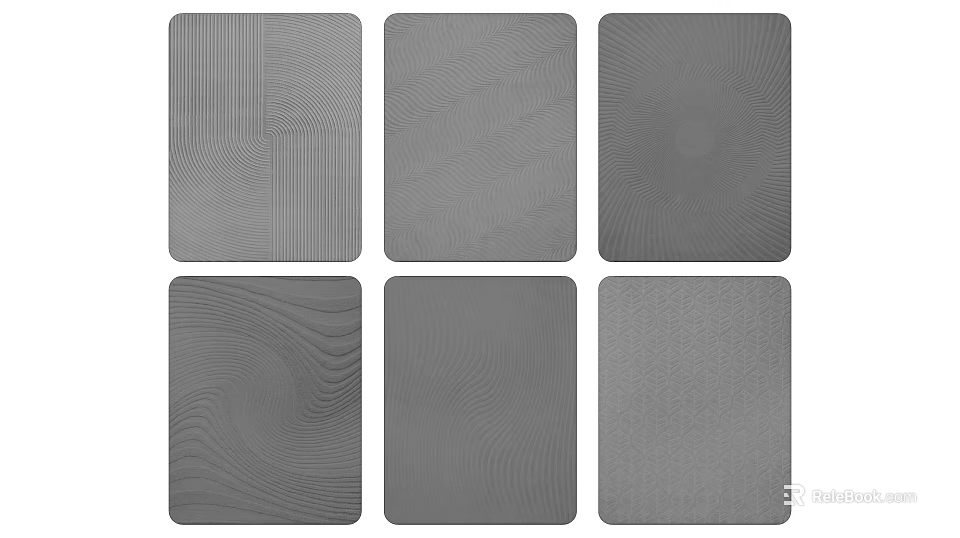 Square Rugs with Different Textured Patterns for Modern Home Interior Design 3d model 