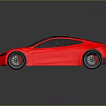 Red Sports Car With Black Roof Sleek Aerodynamic Design And Shiny Body