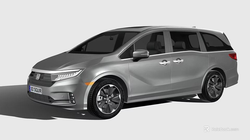 Silver Honda MPV Car With Family Friendly Design Sleek Exterior And Alloy Wheels 3d model 
