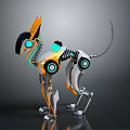 Modern Robot Dog Machine Dog Machine Warrior Robot Cop 3d model