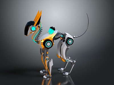 Modern Robot Dog Machine Dog Machine Warrior Robot Cop 3d model