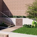 Modern Courtyard Sinking Courtyard Garden 3d model