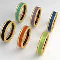 Stylish Gold Ring With Black Stripe Modern Minimalist Jewelry Design