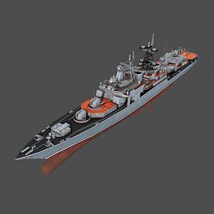 Modern warship Yodal cruiser 3d model