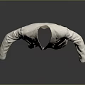 Beige Double Breasted Blazer With Pockets Belt And Gray Background Display Design 3d model