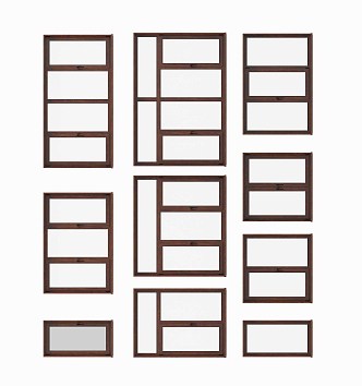 Modern windows aluminum clad wood doors and windows 3d model