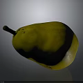 Fresh Yellow Ripe Pear With Natural Surface Texture On Gray Background 3d model