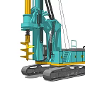 Blue And Yellow Industrial Drilling Rigs With Tracked Chassis And High Column Structure