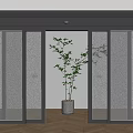 Sleek Modern Interior Design With Glass Bi fold Doors Herringbone Floor And Potted Plant