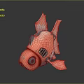 fish robot fish machine fish machine turtle science fiction fish cyberfish cyberpunk fish 3d model