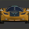 Yellow Sports Car With Colorful Graphics Chase Lettering Streamlined Body Large Wheels And Dynamic Design